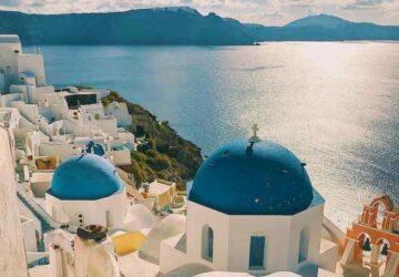 Greece Mountain with blue sky