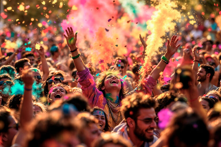 Holi festival celebration in Hampi India